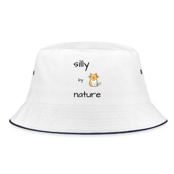 Silly Cat - Bucket Hat - white/navy - Front