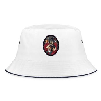 Horror Popcorn Kino Abend Humor - Bucket Hat - Weiß/Navy - Vorne