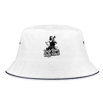 Tiefe Töne Tiefe Vibes Cello Musik - Bucket Hat - Weiß/Navy - Vorne