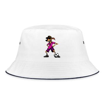 Australian Shepherd Fussball - Bucket Hat - Weiß/Navy - Vorne