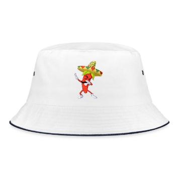 Chili Pepper Shirt abtupfen - Bucket Hat - Weiß/Navy - Vorne