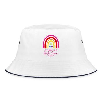 Ich werde eine Große Cousine 2027 Regenbogen - Bucket Hat - Weiß/Navy - Vorne