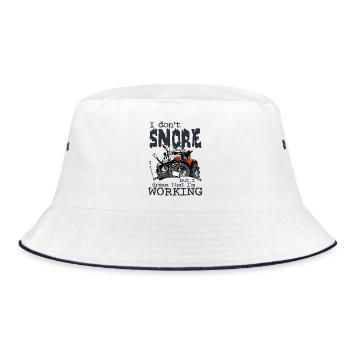 1477_I_dont_Snore-TRAKTOR - Bucket Hat - Weiß/Navy - Vorne