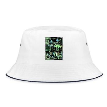 Electro Party Vintage - Bucket Hat - white/navy - Front