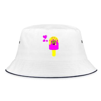 Eis Eiscreme - Bucket Hat - white/navy - Front