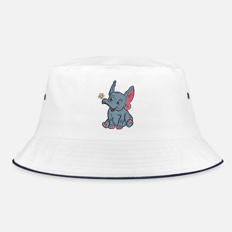 Bébé éléphant et papillon heureux Bob