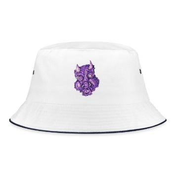 Purpurner Teufel - Bucket Hat - Weiß/Navy - Vorne