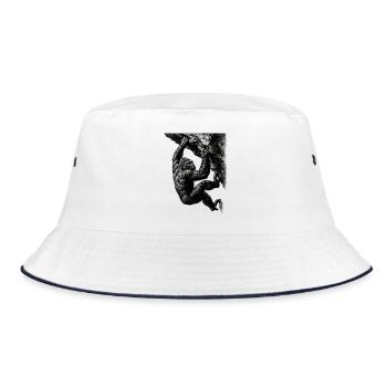 Realistic Gorilla: Bouldering & Grip Strength - Bucket Hat - white/navy - Front