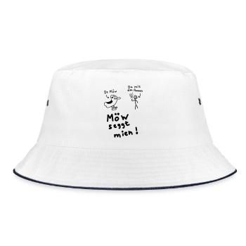 Möw seggt mien. - Bucket Hat - Weiß/Navy - Vorne