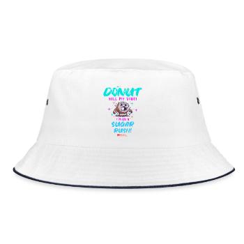 Do Not Kill My Vibe–Fun Donut Sugar Rush Saying - Bucket Hat - white/navy - Front