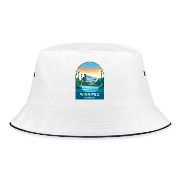 Winnipeg Canada Human Rights Museum Travel Art - Bucket Hat - white/navy - Front