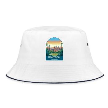 Montreal Canada Stadium Travel Poster - Bucket Hat - white/navy - Front