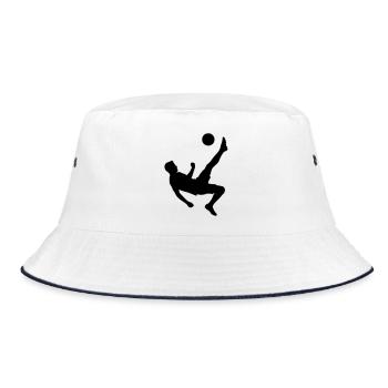 Soccer Action Shot Silhouette Logo - Bucket Hat - white/navy - Front