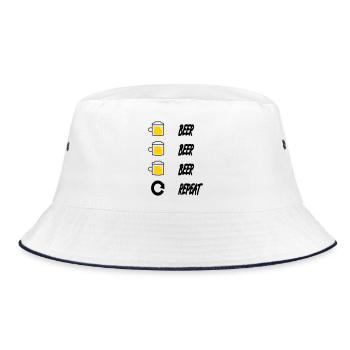 beer beer beer repeat - Bucket Hat - white/navy - Front