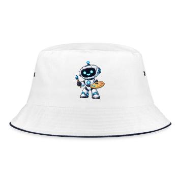 Robot de peinture artistique avec palette - Bob - blanc/marine - Devant
