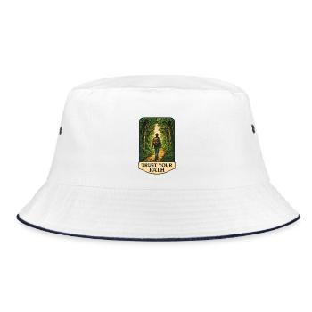 Path trust in the forest - Bucket Hat - white/navy - Front