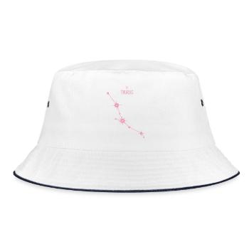 Stier-Sternzeichen Sternbild Pastellrosa - Bucket Hat - Weiß/Navy - Vorne
