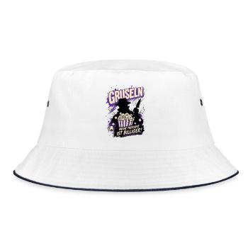 Gruseln Meine Therapie ist billiger - Bucket Hat - Weiß/Navy - Vorne