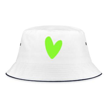 Icône Cœur Vert Néon Style rétro minimaliste - Bob - blanc/marine - Devant