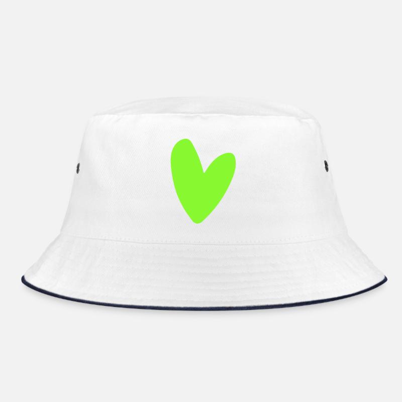 Neon-Grünes Herz-Icon Minimal retro style Bucket Hat