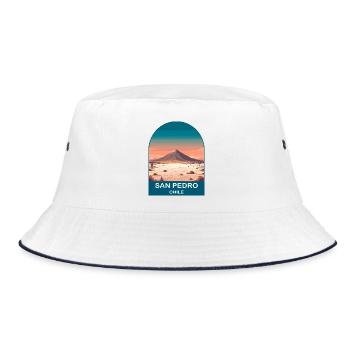 San Pedro de Atacama Chile Desert Travel Art - Bucket Hat - white/navy - Front