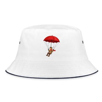 unge with parachute funny adventure motif - Bucket Hat - white/navy - Front