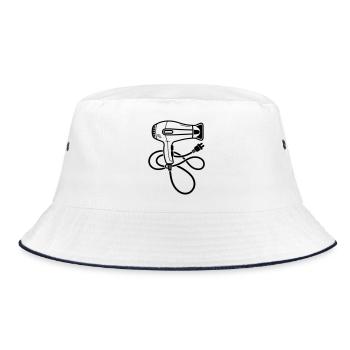 Hair salon hair dryer - Bucket Hat - white/navy - Front