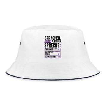 Sprachen, die ich fließend spreche - Bucket Hat - Weiß/Navy - Vorne