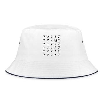 Number 7 Numerology Typographic design - Bucket Hat - white/navy - Front