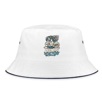 Digital Detox Mindfulness - Bucket Hat - Weiß/Navy - Vorne