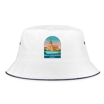 Belo Horizonte Brazil Vintage Travel Poster - Bucket Hat - white/navy - Front