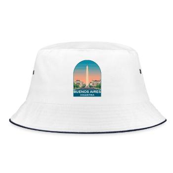 Buenos Aires Argentina Vintage Travel Poster - Bucket Hat - white/navy - Front