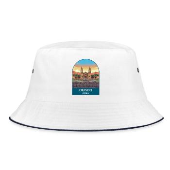 Cusco Peru Inca Heritage Vintage Travel Poster - Bucket Hat - white/navy - Front