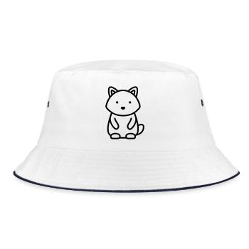 Waschbär - Bucket Hat - Weiß/Navy - Vorne