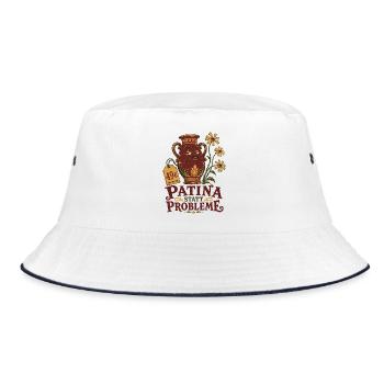 Patina statt Probleme - Bucket Hat - Weiß/Navy - Vorne