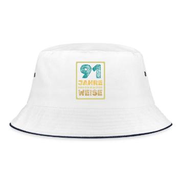 91 - Bucket Hat - Weiß/Navy - Vorne