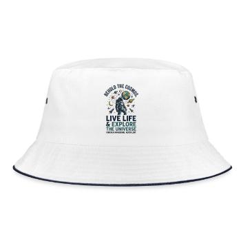 Cosmos Hero: Live Life, Explore Universe - Bucket Hat - white/navy - Front