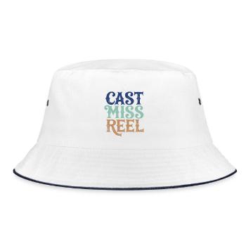 Cast Miss Reel Pêche Rétro - Bob - blanc/marine - Devant