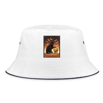 Zukünftige Nope-Katze - Bucket Hat - Weiß/Navy - Vorne