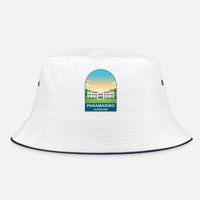 Paramaribo Suriname Vintage-Reiseplakat-Kunst Bucket Hat