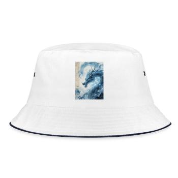 The Master of Floods: Blue Dragon – Whirlwind - Bucket Hat - white/navy - Front