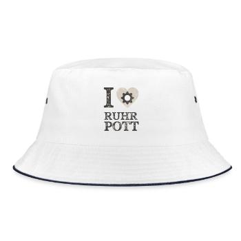I love Ruhrpott Gear - Bucket Hat - white/navy - Front