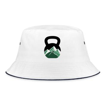 Mountain Kettlebell – Outdoor Fitness - Lift Mountains - Bucket Hat - white/navy - Front