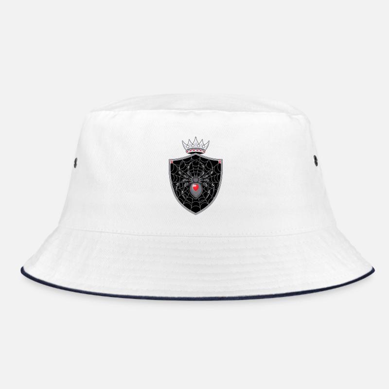 Motiv Wappen Spinne - Bucket Hat - Weiß/Navy