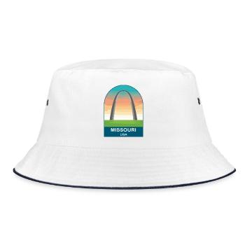 Missouri USA Vintage Travel Poster Art - Bucket Hat - white/navy - Front