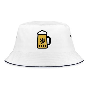 Maßkrug Bier Bayern Löwen Wappen Volksfest - Bucket Hat - Weiß/Navy - Vorne