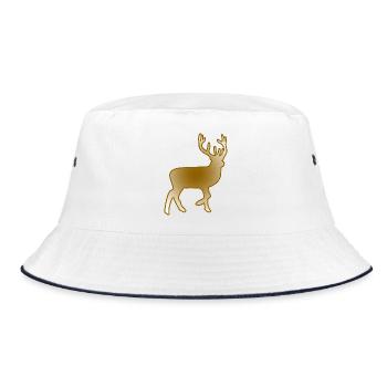 Deer - Bucket Hat - white/navy - Front