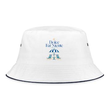 Amalfi Coast Dolce Far Niente Italian Summer - Bucket Hat - Weiß/Navy - Vorne