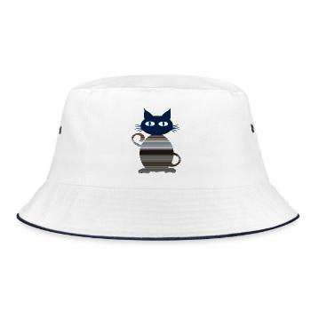 cat - Bucket Hat - white/navy - Front