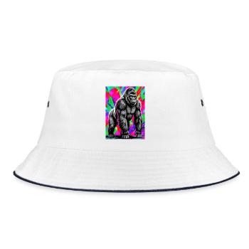 gorilla - Bucket Hat - white/navy - Front